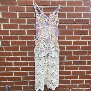 Free People Dresses Free People Still Life Ivory Lace Crochet Dress Sz 2